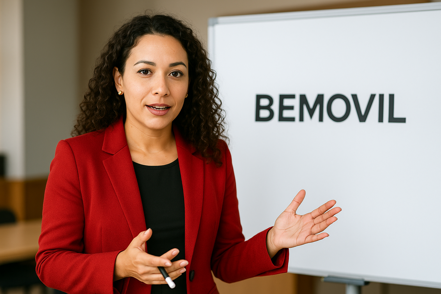 Natalia Gómez, capacitadora de nuevos distribuidores, ofreciendo asesoría.
