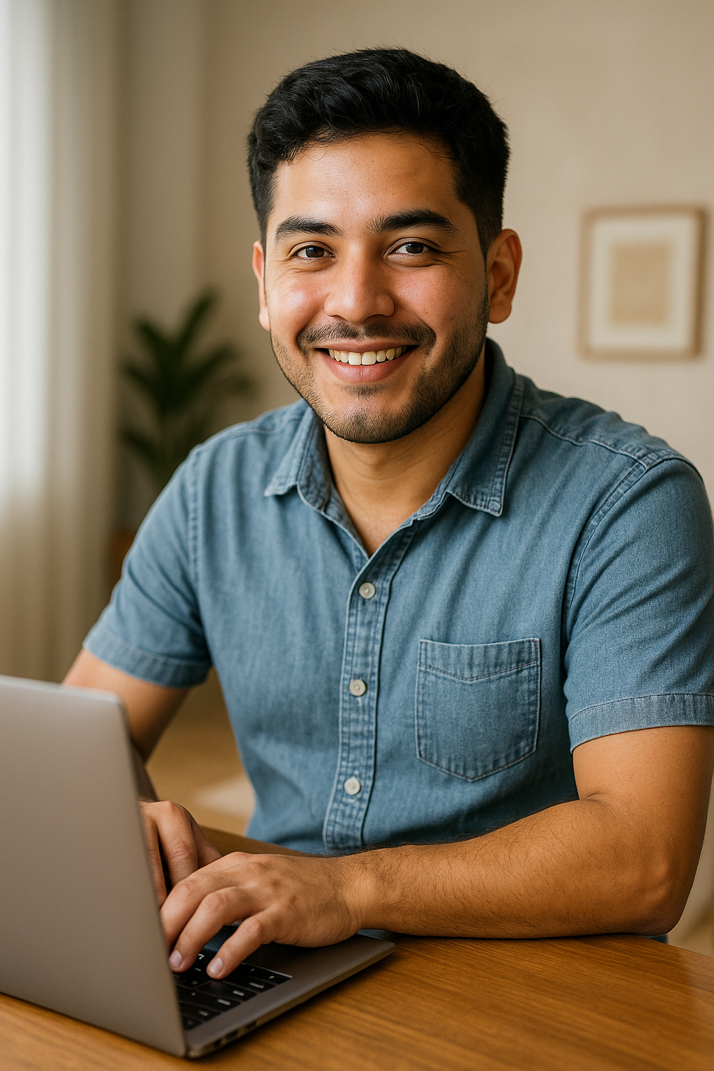 Retrato informal de técnico de sistemas en Guayaquil satisfecho con el servicio